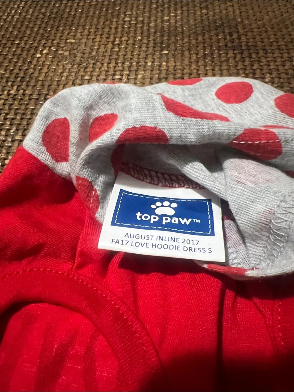 Top Paw Red and White Polka Dot Love Hoodie Dress for Dogs